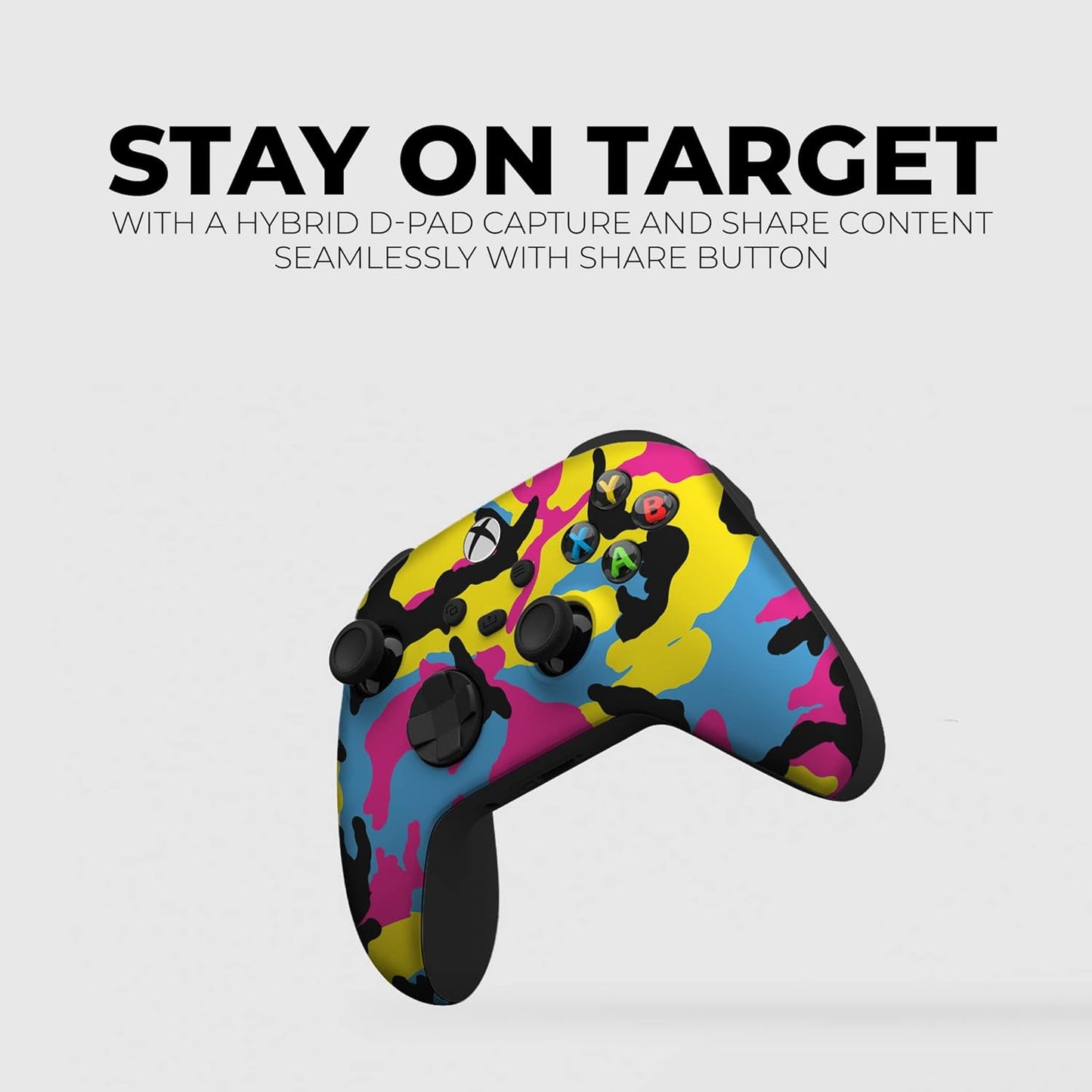 Cmyk Camo Custom X-Box Controller Wireless Compatible with X-Box One/X-Box Series X/S Proudly Customized in USA with Permanent HYDRO-DIP Printing (NOT JUST a SKIN)