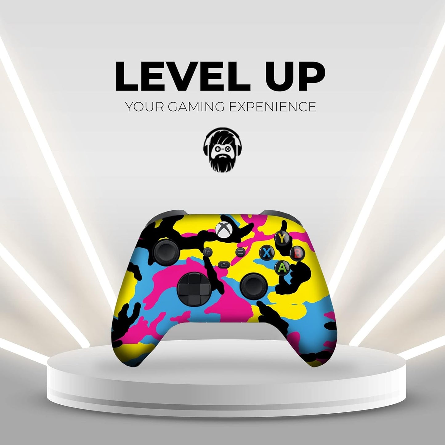 Cmyk Camo Custom X-Box Controller Wireless Compatible with X-Box One/X-Box Series X/S Proudly Customized in USA with Permanent HYDRO-DIP Printing (NOT JUST a SKIN)