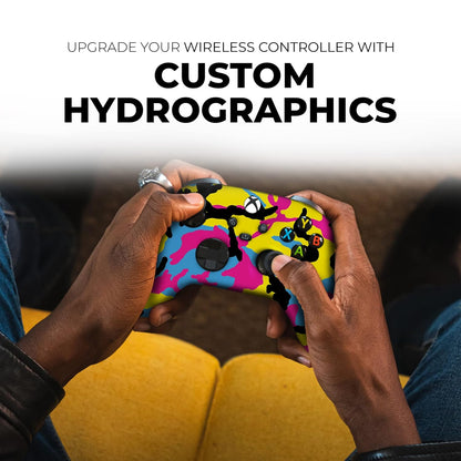 Cmyk Camo Custom X-Box Controller Wireless Compatible with X-Box One/X-Box Series X/S Proudly Customized in USA with Permanent HYDRO-DIP Printing (NOT JUST a SKIN)